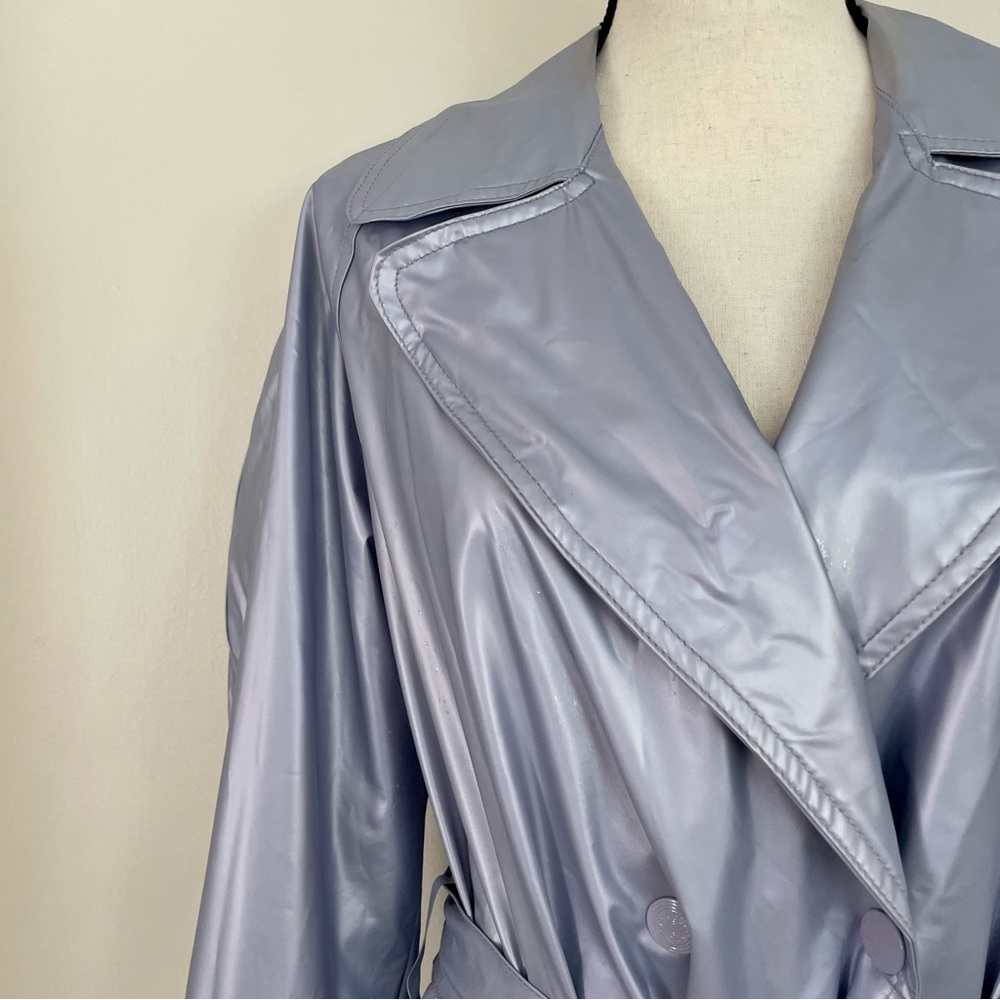 Vintage Y2K Vinyl Trench Coat - Picture 4 of 6